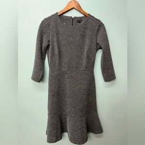 Ann Taylor Heather Gray Knit Fit-and-Flare Dress
